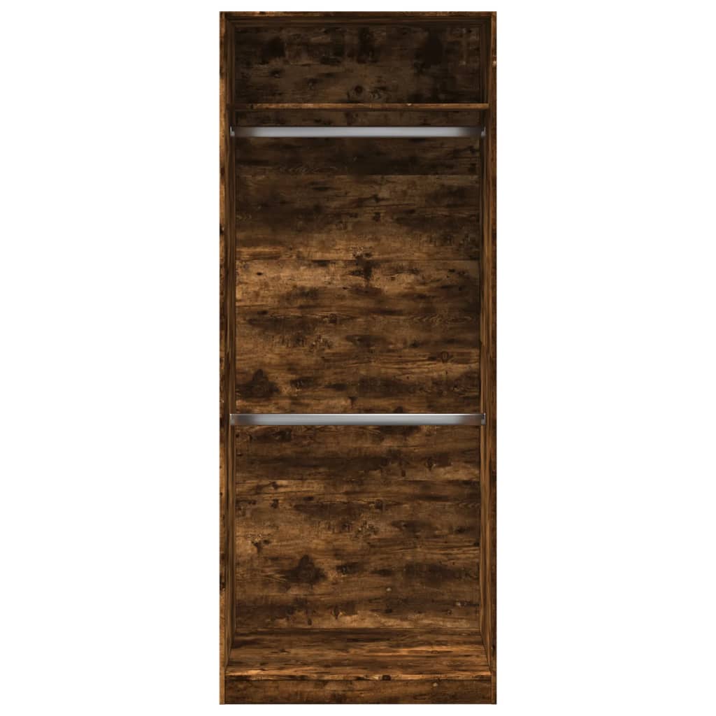 Garde-robe chêne fumé 80x50x200 cm bois d'ingénierie - XIOS