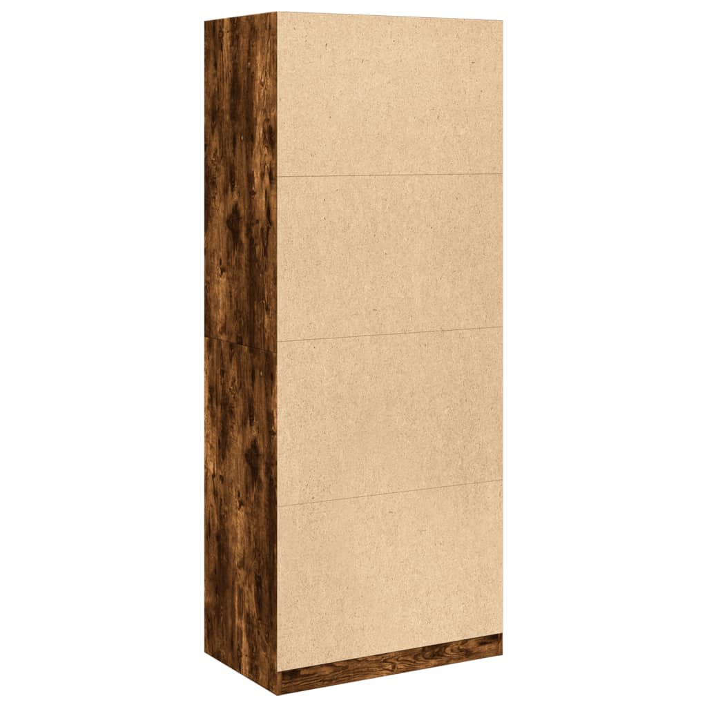 Garde-robe chêne fumé 80x50x200 cm bois d'ingénierie - XIOS