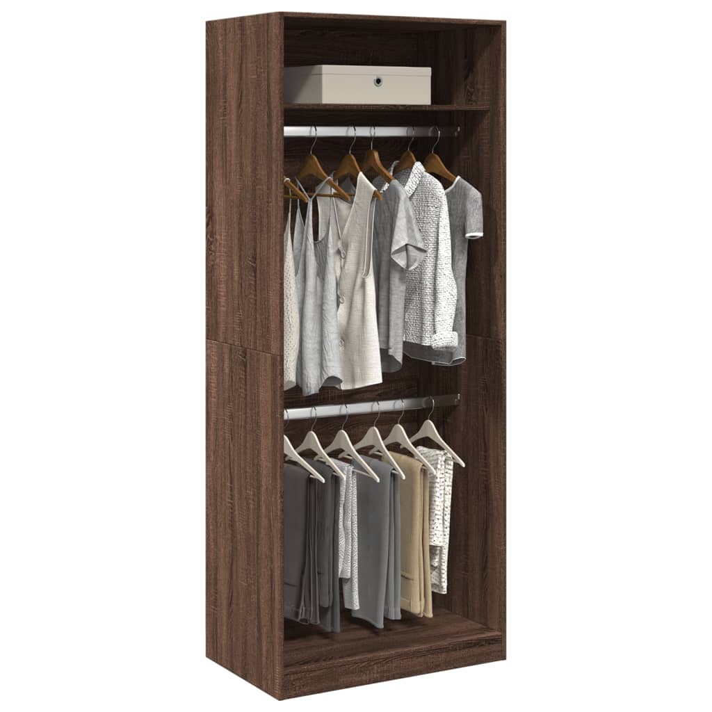 Garde-robe chêne marron 80x50x200 cm bois d'ingénierie - XIOS