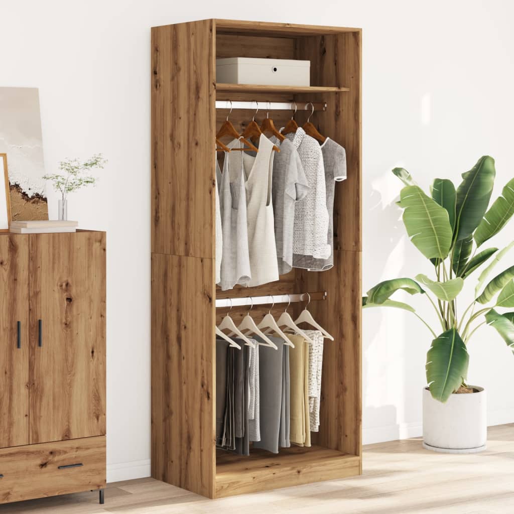 Garde-robe chêne artisanal 80x50x200 cm bois d'ingénierie - XIOS