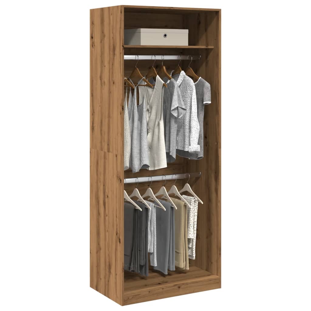 Garde-robe chêne artisanal 80x50x200 cm bois d'ingénierie - XIOS