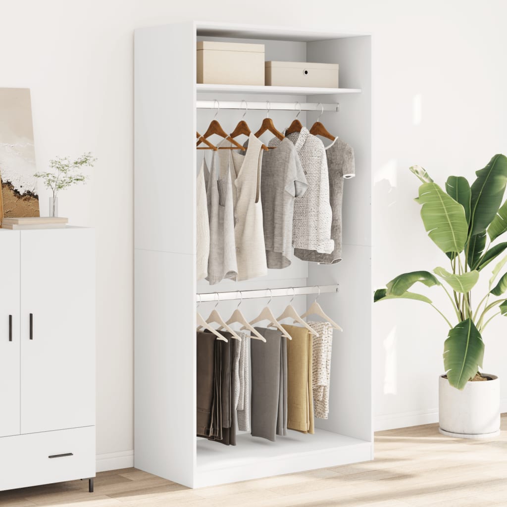 Garde-robe Blanc 100x50x200 cm Bois d'ingénierie - XIOS