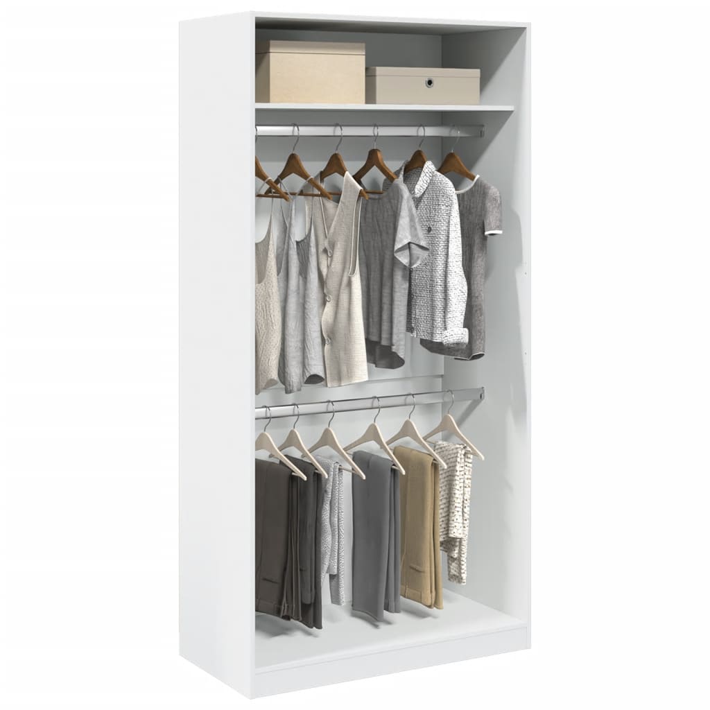 Garde-robe Blanc 100x50x200 cm Bois d'ingénierie - XIOS