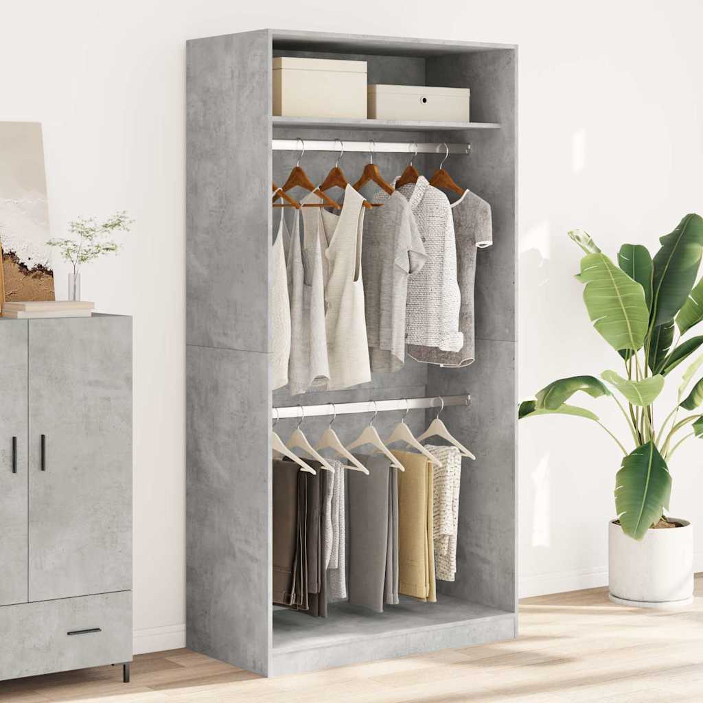 Garde-robe Gris béton 100x50x200 cm Aggloméré