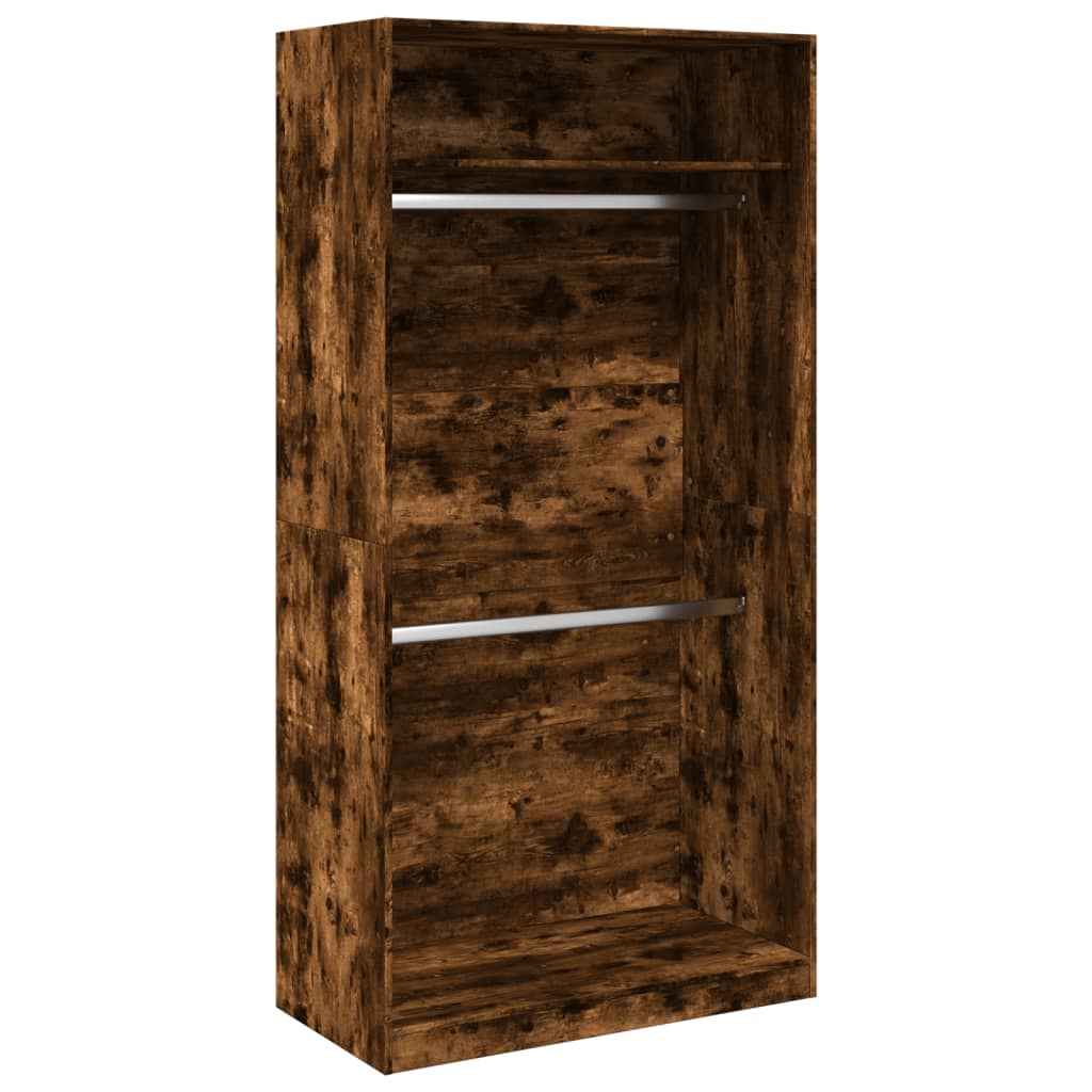 Garde-robe chêne fumé 100x50x200 cm bois d'ingénierie - XIOS