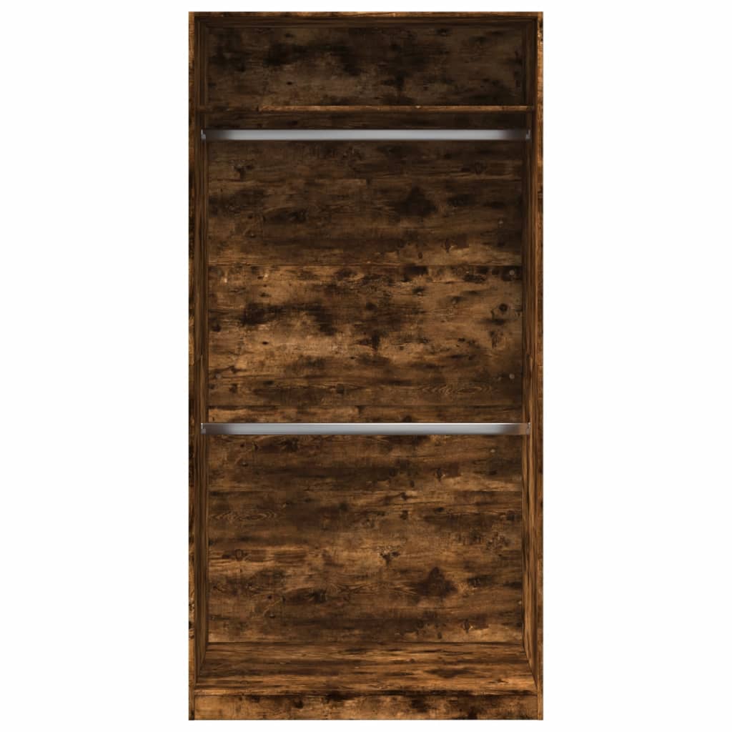 Garde-robe chêne fumé 100x50x200 cm bois d'ingénierie - XIOS