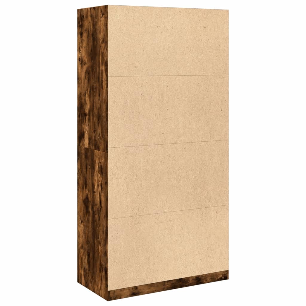 Garde-robe chêne fumé 100x50x200 cm bois d'ingénierie - XIOS