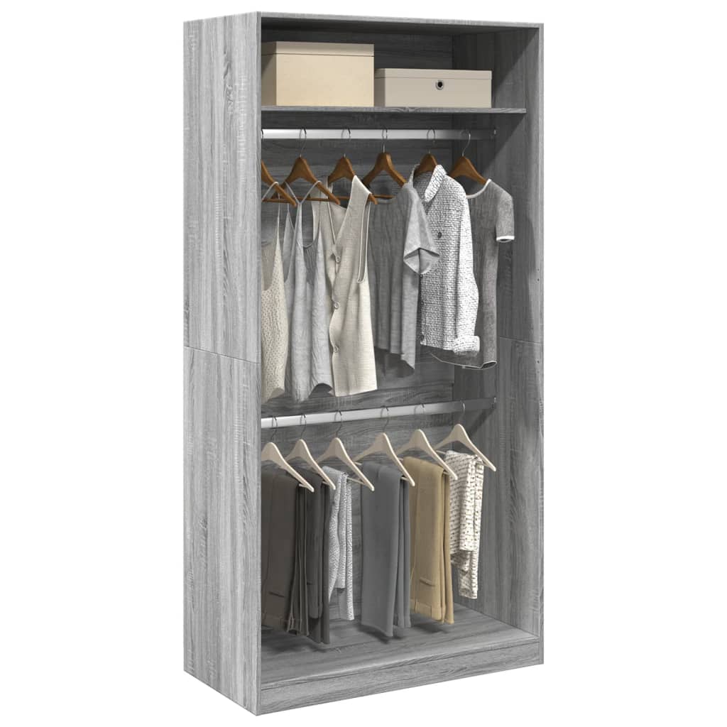 Garde-robe sonoma gris 100x50x200 cm bois d'ingénierie - XIOS