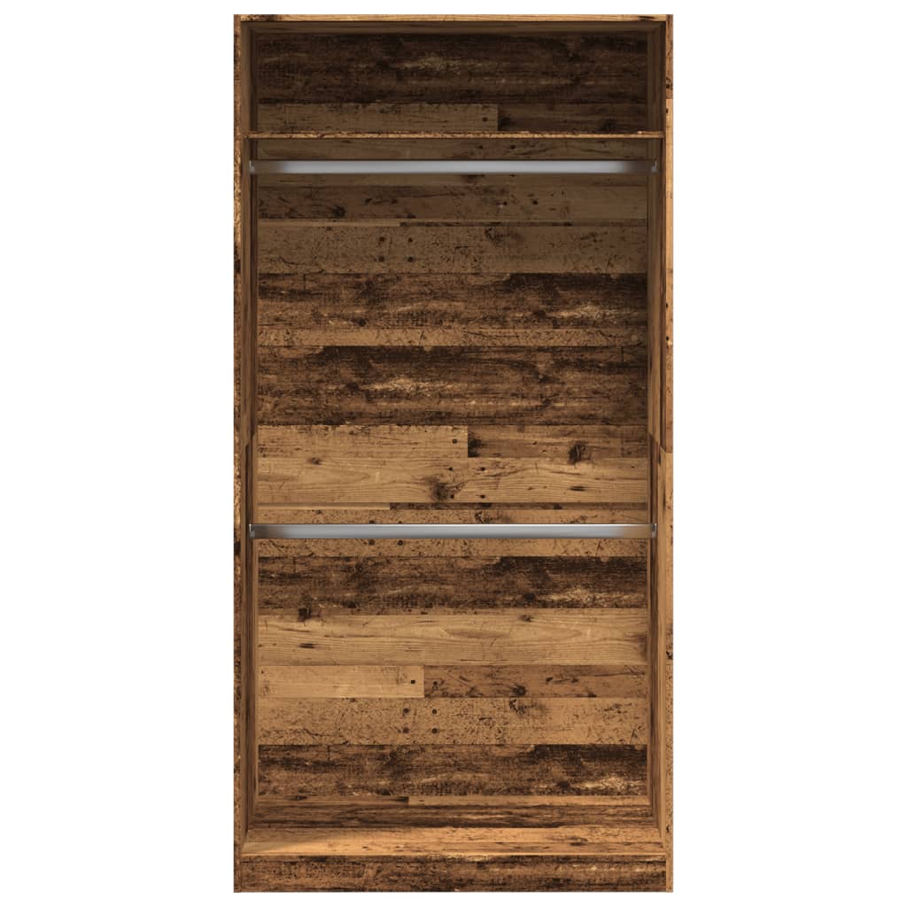 Garde-robe vieux bois 100x50x200 cm bois d'ingénierie - XIOS