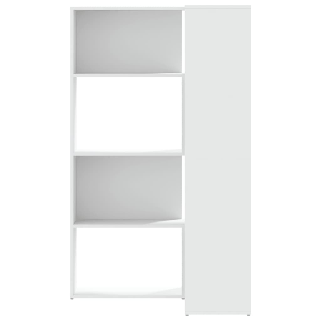 Bibliothèque d'angle à 4 niveaux blanc bois d'ingénierie - XIOS