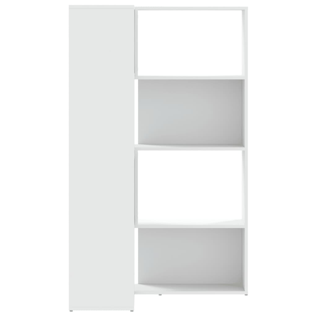 Bibliothèque d'angle à 4 niveaux blanc bois d'ingénierie - XIOS
