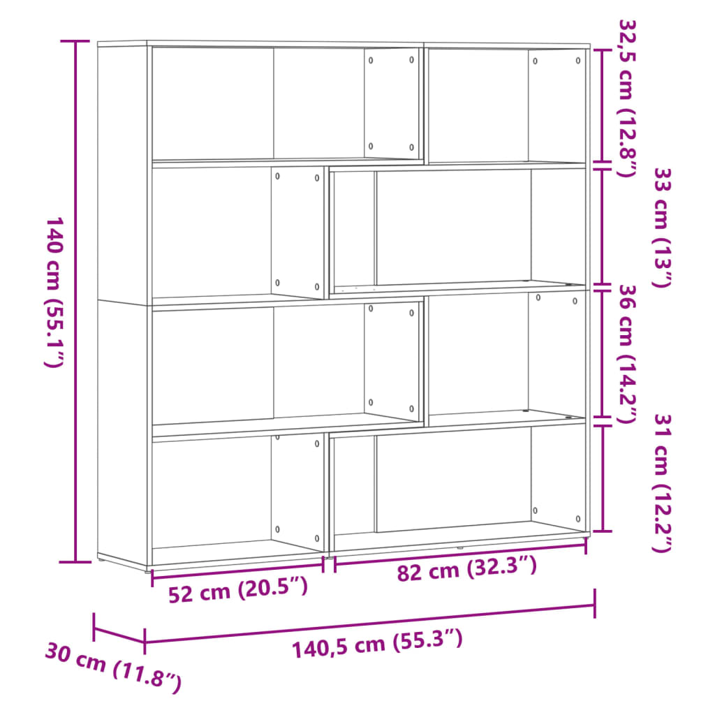 Bibliothèque d'angle à 4 niveaux blanc bois d'ingénierie - XIOS