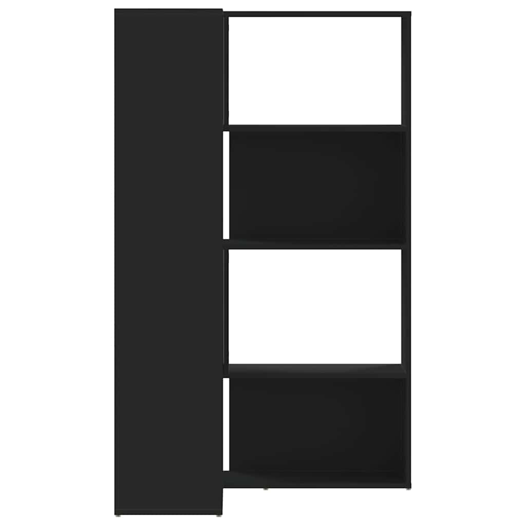 Bibliothèque d'angle à 4 niveaux noir bois d'ingénierie - XIOS