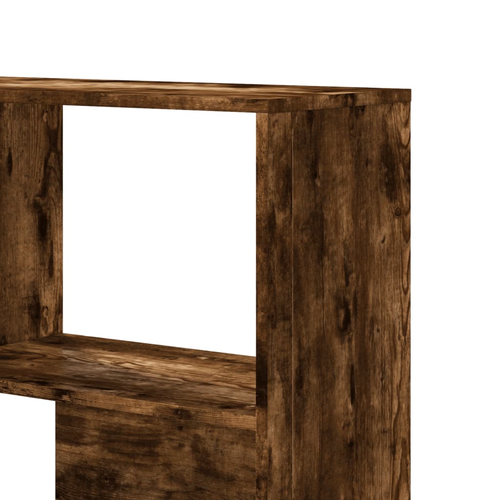 Bibliothèque d'angle à 4 niveaux chêne fumé bois d'ingénierie - XIOS