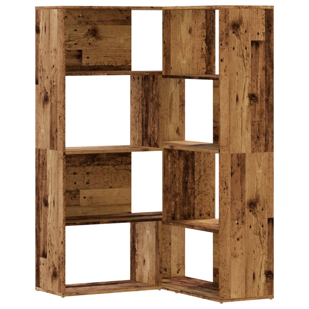 Bibliothèque d'angle à 4 niveaux vieux bois bois d'ingénierie - XIOS
