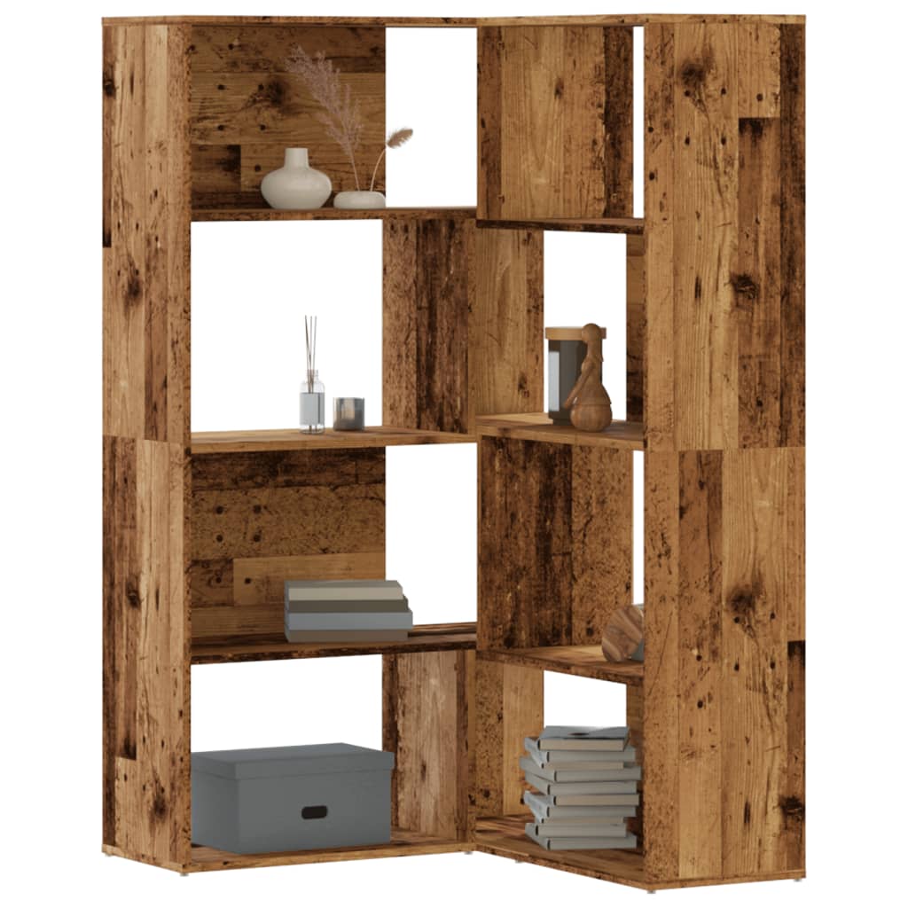 Bibliothèque d'angle à 4 niveaux vieux bois bois d'ingénierie - XIOS