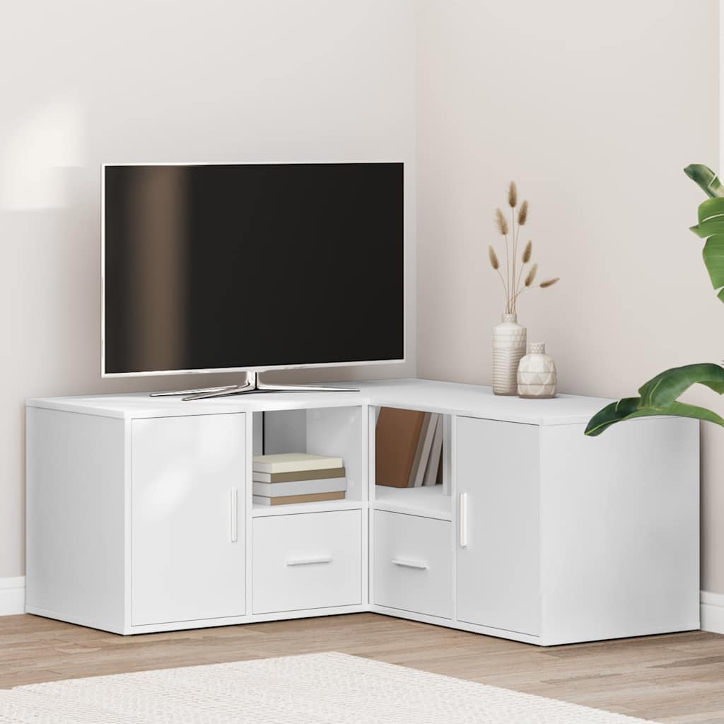 Armoire d'angle blanc 160x40x45 cm bois d’ingénierie