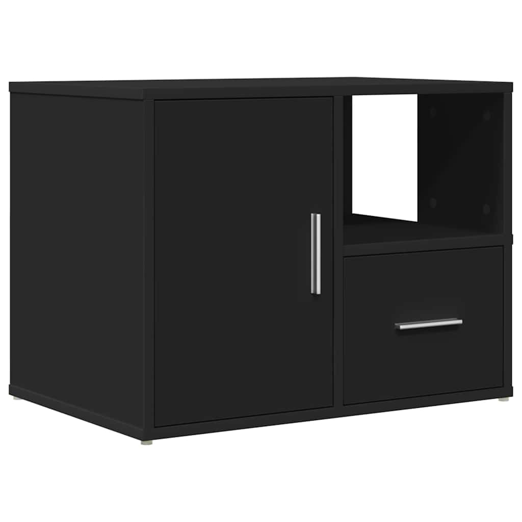 Armoire d'angle noir 160x40x45 cm bois d’ingénierie
