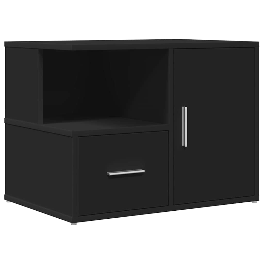 Armoire d'angle noir 160x40x45 cm bois d’ingénierie