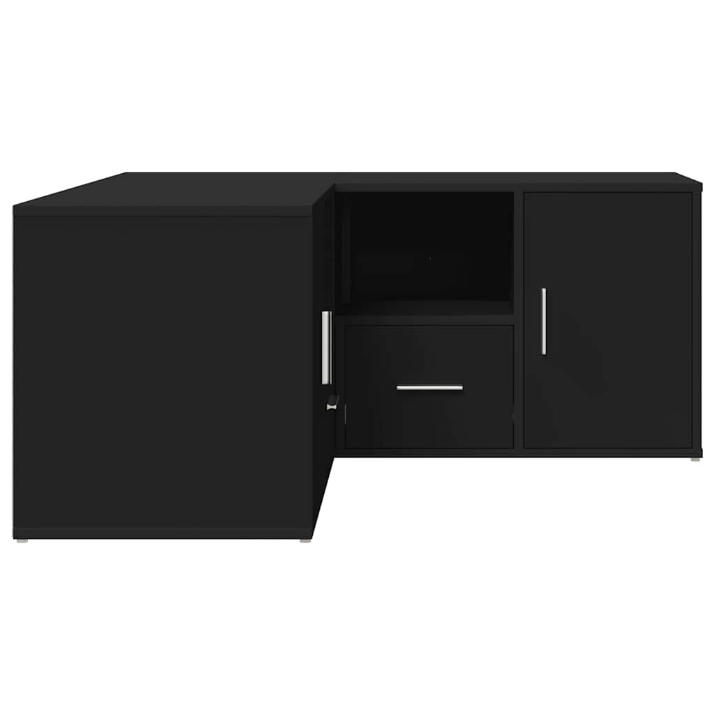 Armoire d'angle noir 160x40x45 cm bois d’ingénierie