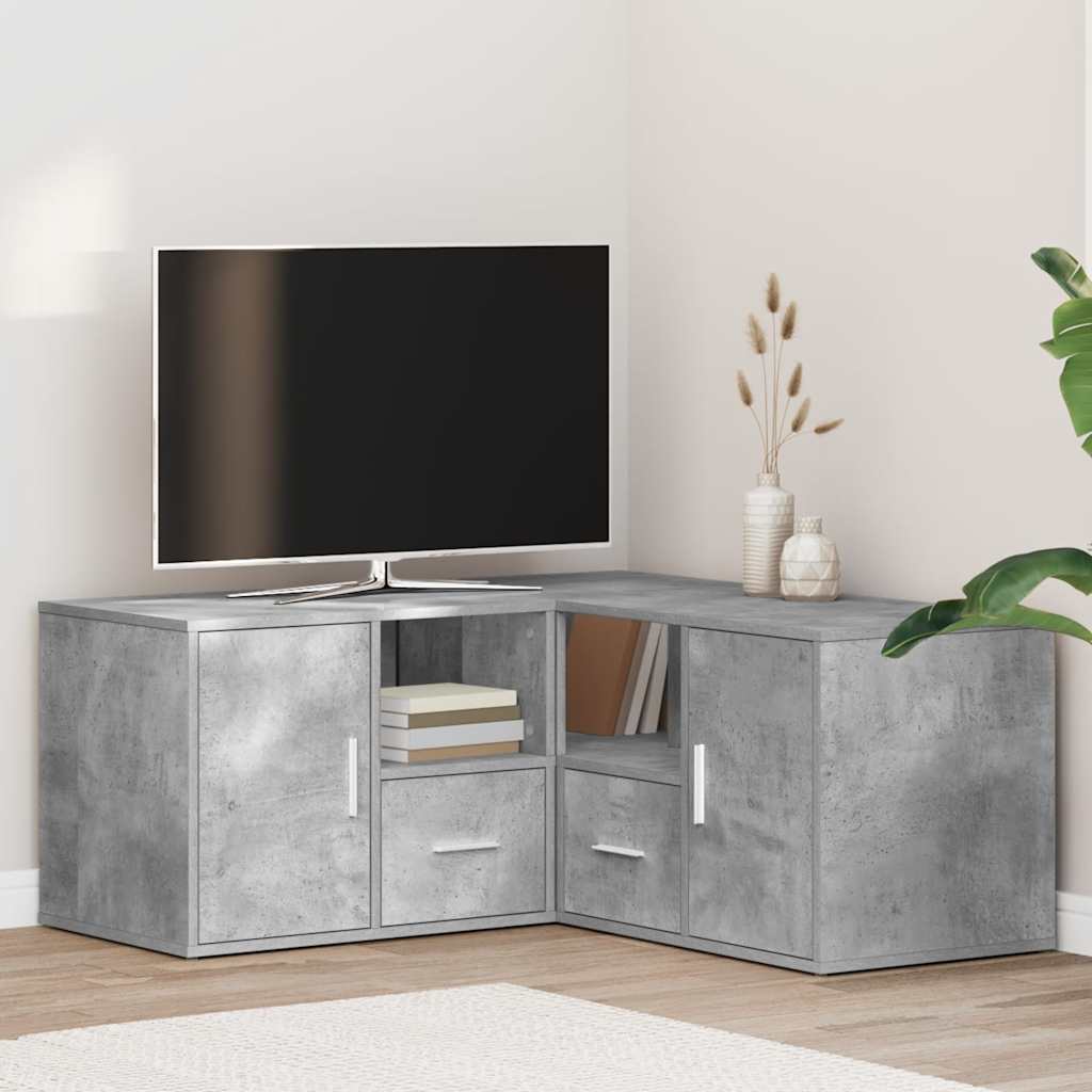 Armoire d'angle gris béton 160x40x45 cm bois d’ingénierie - XIOS