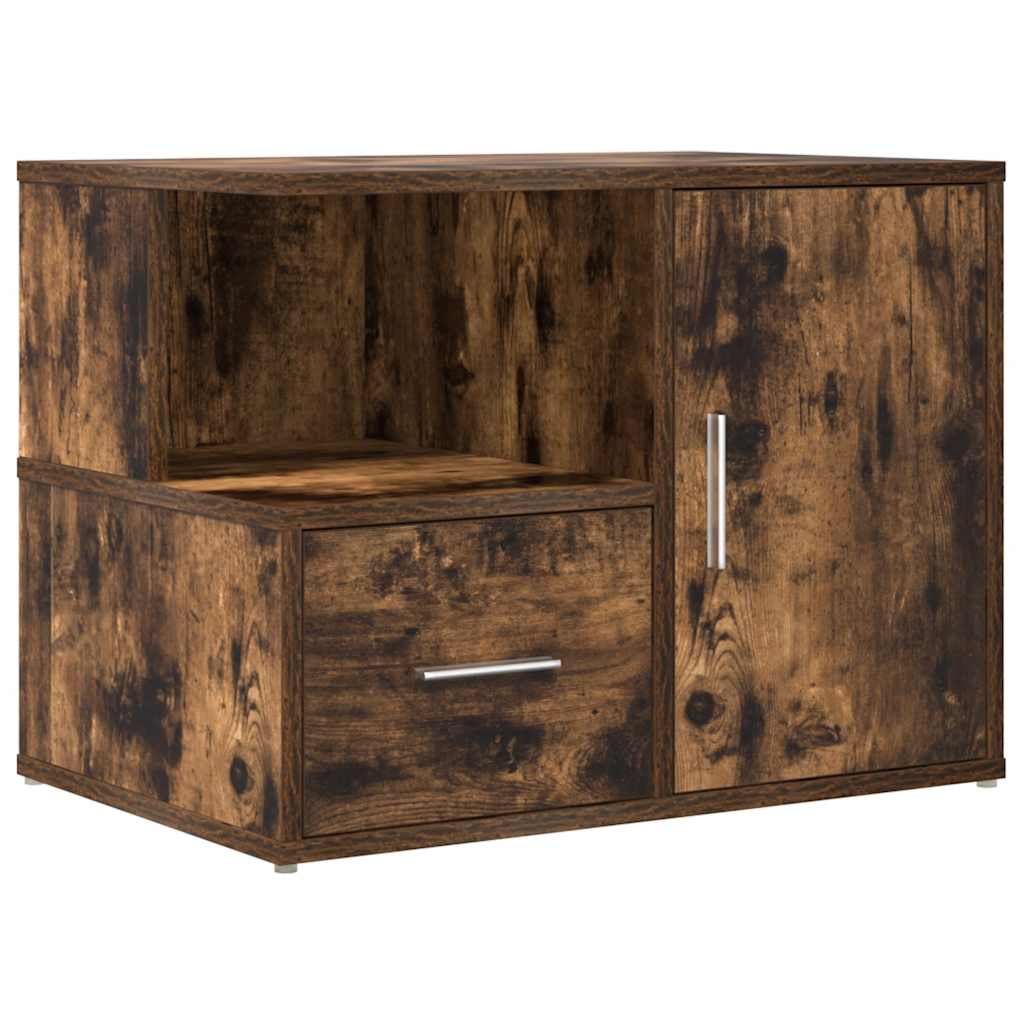 Armoire d'angle chêne fumé 160x40x45 cm bois d'ingénierie - XIOS