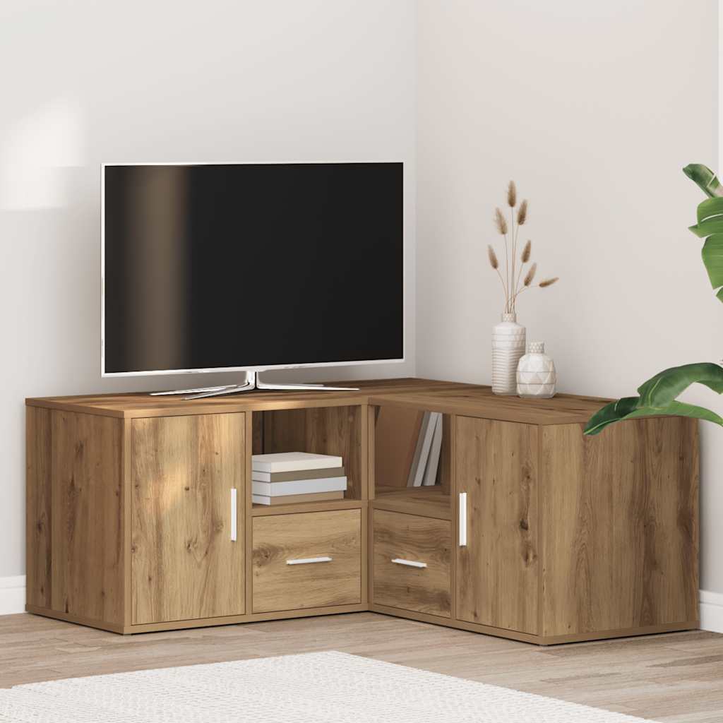Armoire d'angle chêne artisanal 160x40x45 cm bois d'ingénierie - XIOS