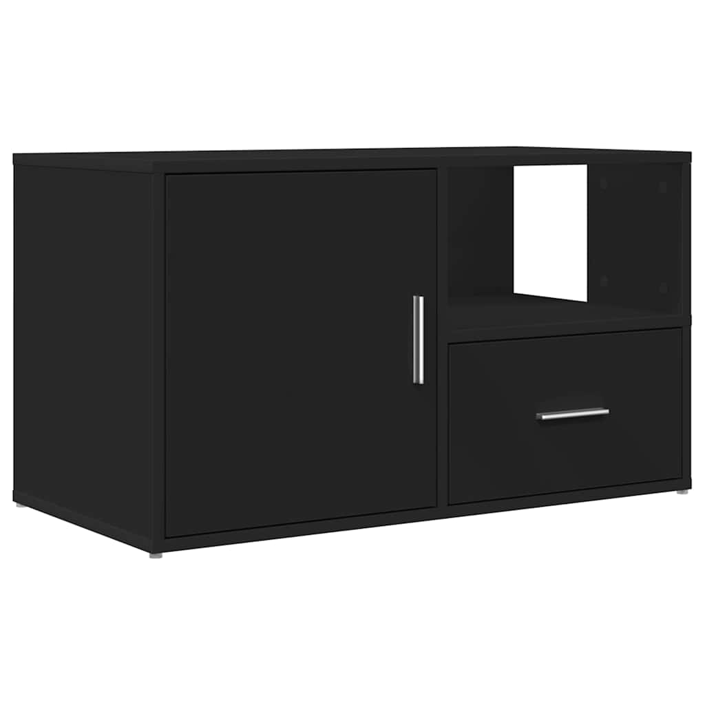 Armoire d'angle noir 200x40x45 cm bois d’ingénierie