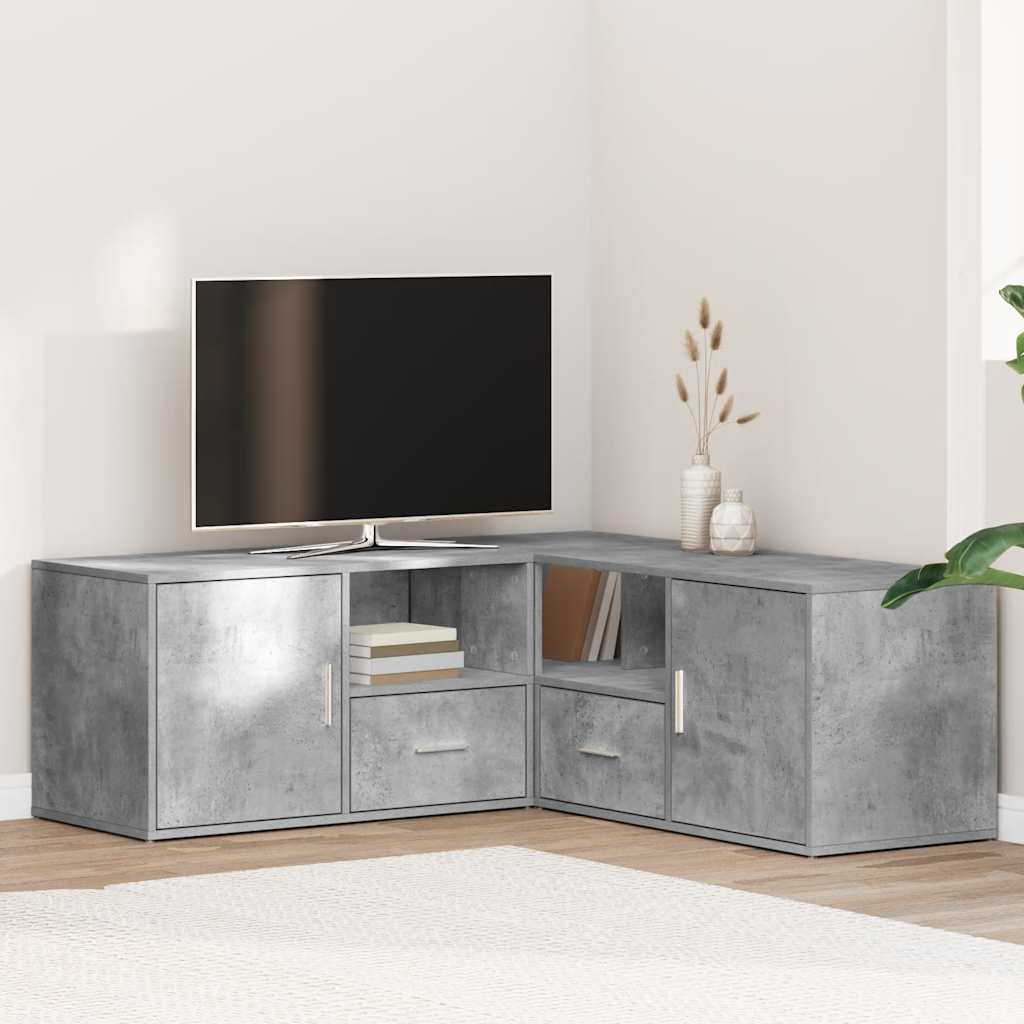 Armoire d'angle gris béton 200x40x45 cm bois d’ingénierie - XIOS