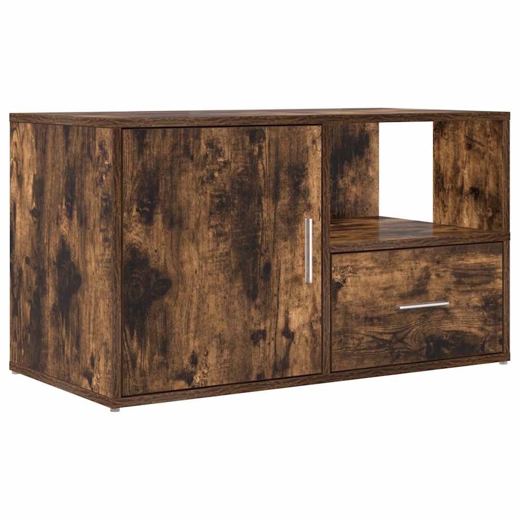 Armoire d'angle chêne fumé 200x40x45 cm bois d'ingénierie - XIOS
