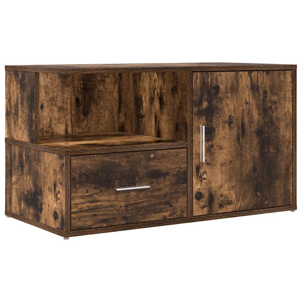 Armoire d'angle chêne fumé 200x40x45 cm bois d'ingénierie - XIOS