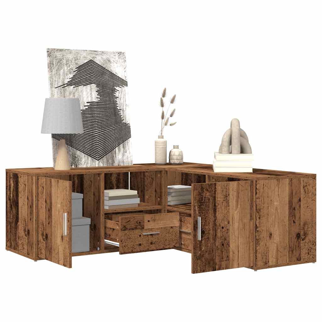Armoire d'angle vieux bois 200x40x45 cm bois d'ingénierie - XIOS