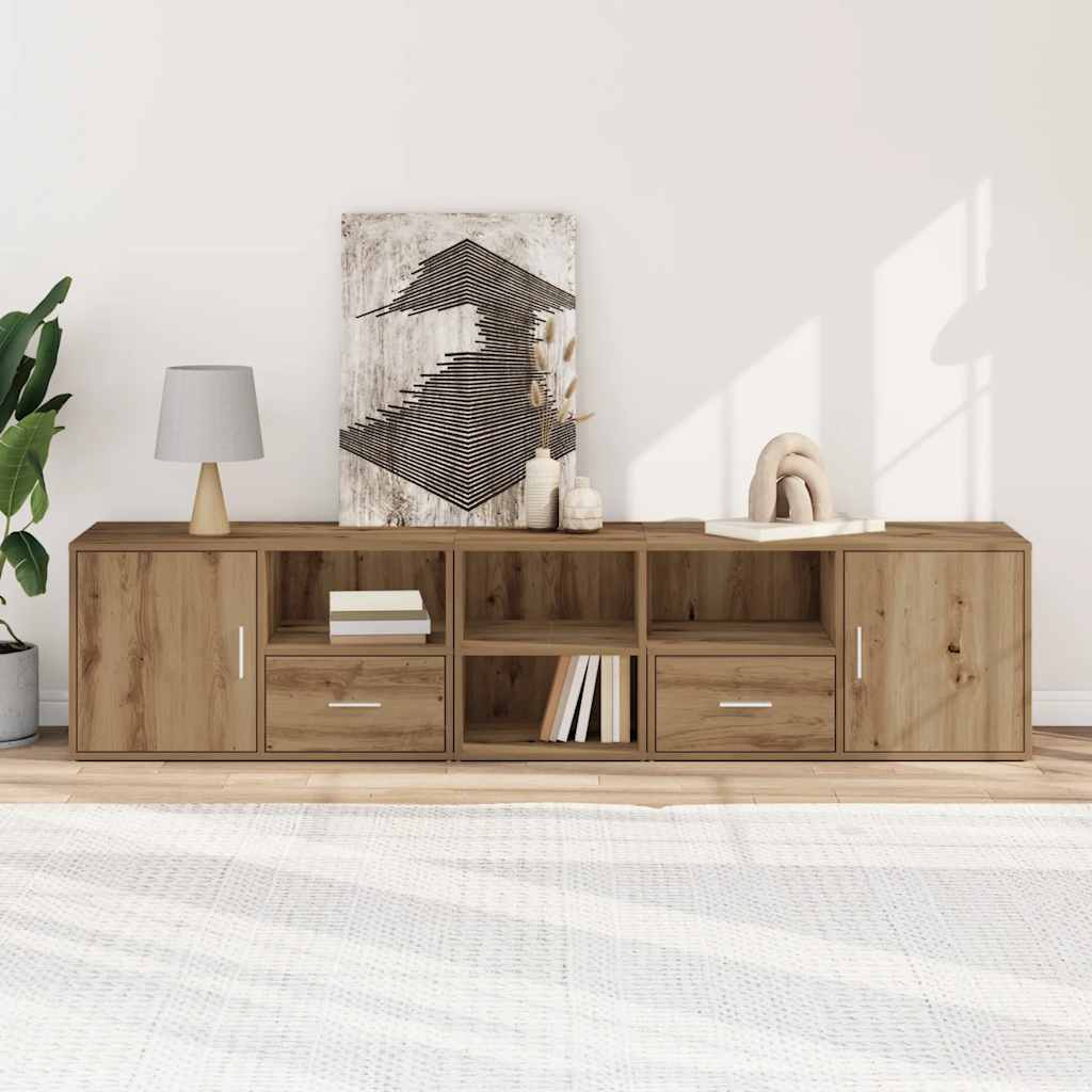 Armoire d'angle chêne artisanal 200x40x45 cm bois d'ingénierie - XIOS