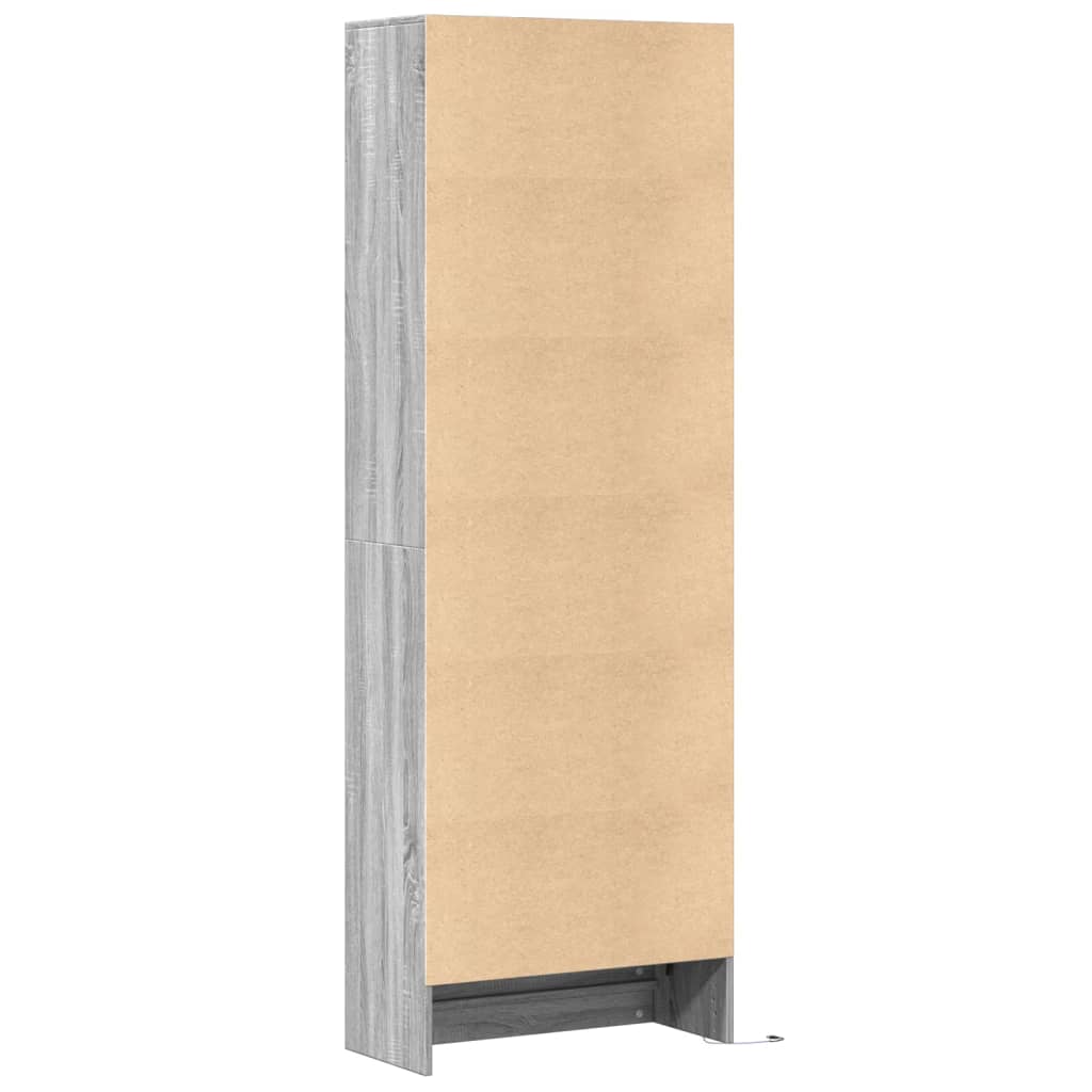 Buffet haut LED sonoma gris 69x32,5x200 cm bois d’ingénierie - XIOS