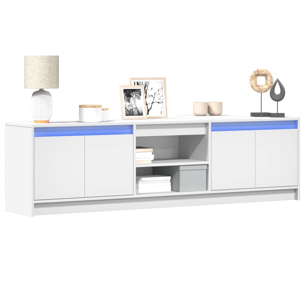 Meuble TV avec LED blanc 180x34x50 cm bois d'ingénierie - XIOS