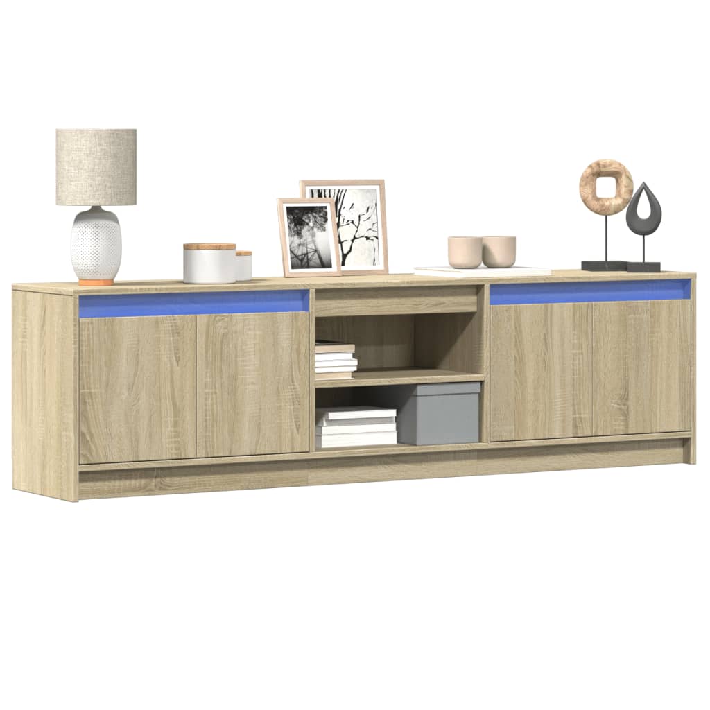 Meuble TV avec LED chêne sonoma 180x34x50 cm bois d'ingénierie - XIOS