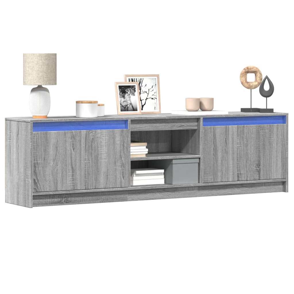 Meuble TV avec LED sonoma gris 180x34x50 cm bois d'ingénierie - XIOS