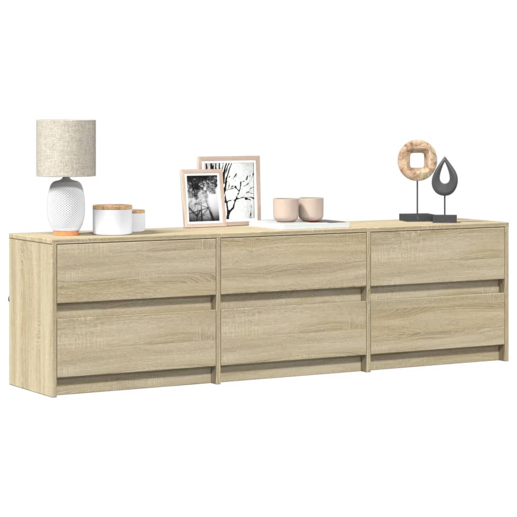 Meuble TV avec LED chêne sonoma 180x34x50 cm bois d'ingénierie - XIOS