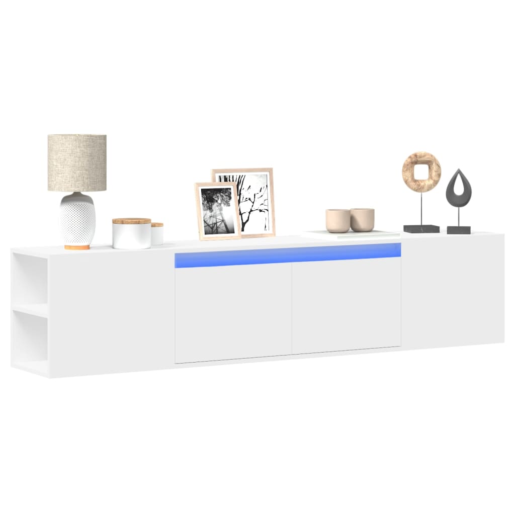 Meuble TV mural avec LED blanc 180x31x39,5 cm - XIOS