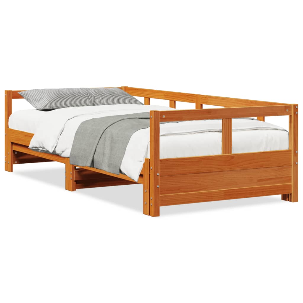 Lit de jour sans matelas cire marron 80x200 cm bois pin massif - XIOS