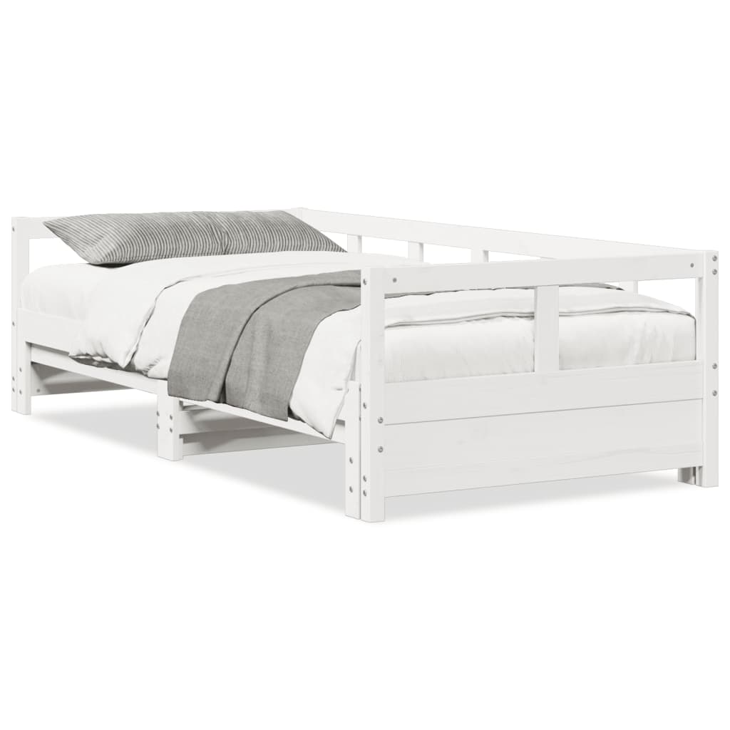 Lit de jour sans matelas blanc 90x200 cm bois de pin massif - XIOS