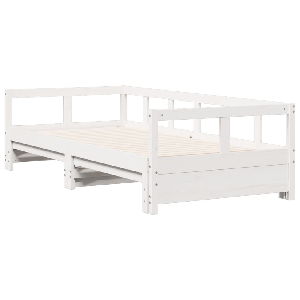 Lit de jour sans matelas blanc 90x200 cm bois de pin massif - XIOS