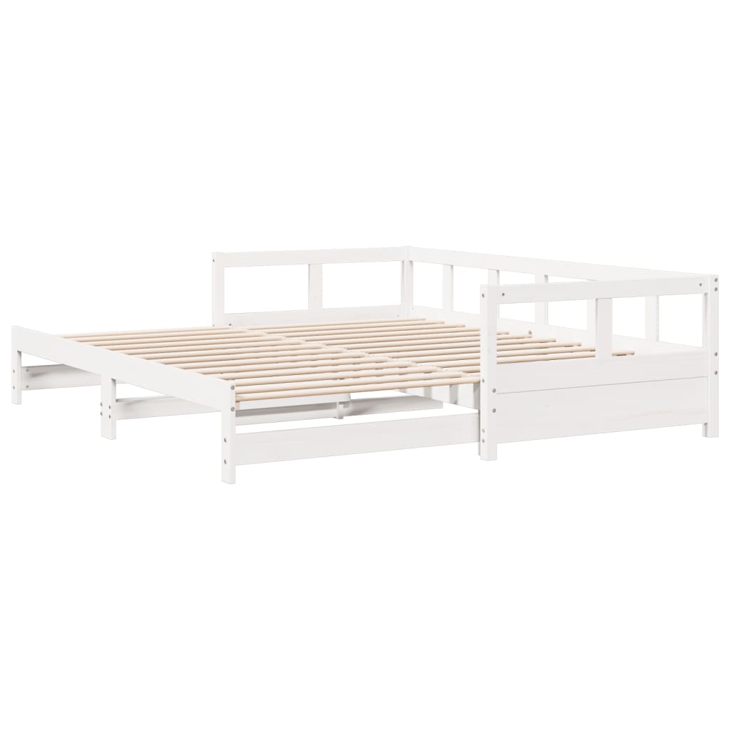 Lit de jour sans matelas blanc 90x200 cm bois de pin massif - XIOS