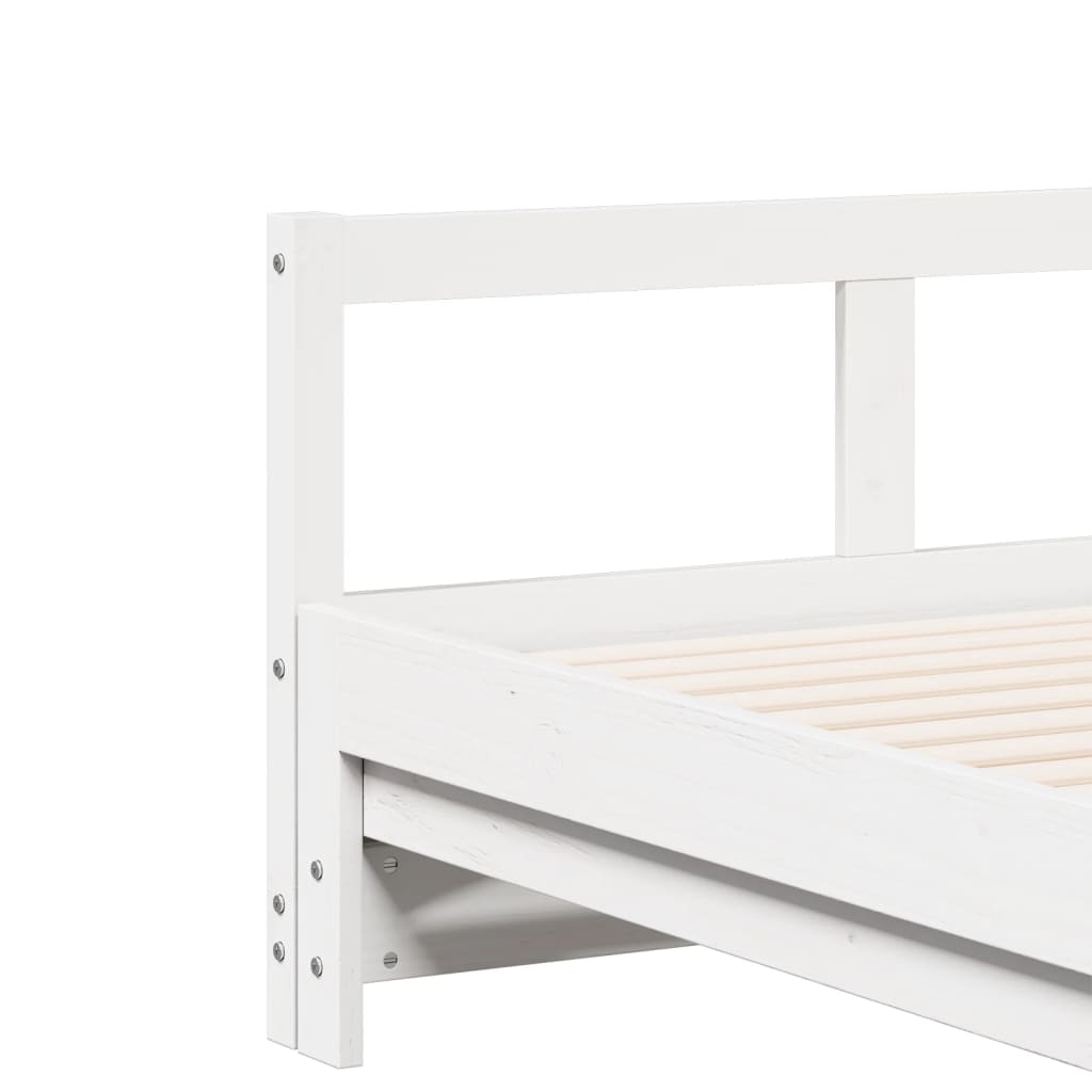 Lit de jour sans matelas blanc 90x200 cm bois de pin massif - XIOS