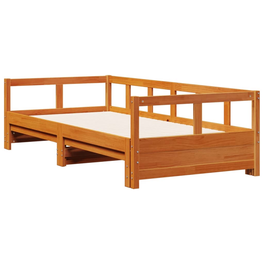 Lit de jour sans matelas cire marron 90x190 cm bois pin massif - XIOS