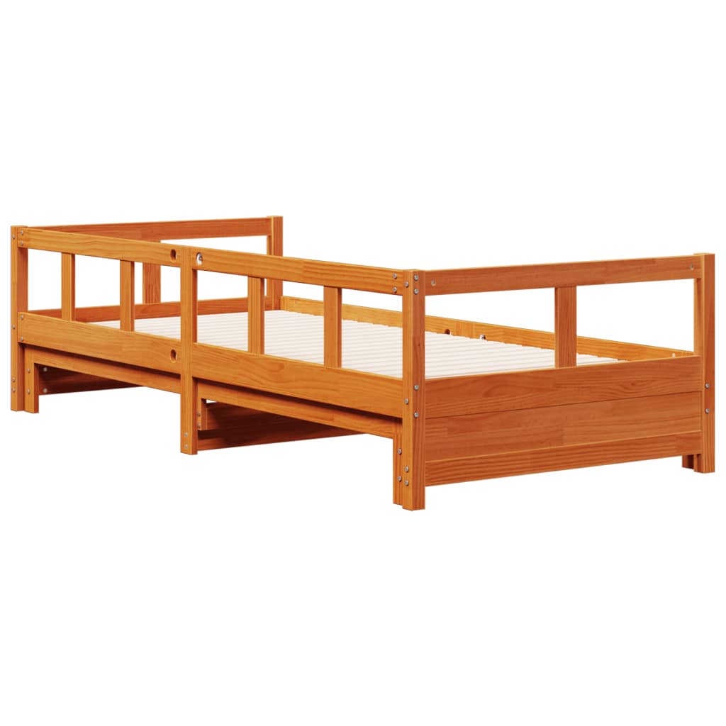 Lit de jour sans matelas cire marron 90x190 cm bois pin massif - XIOS