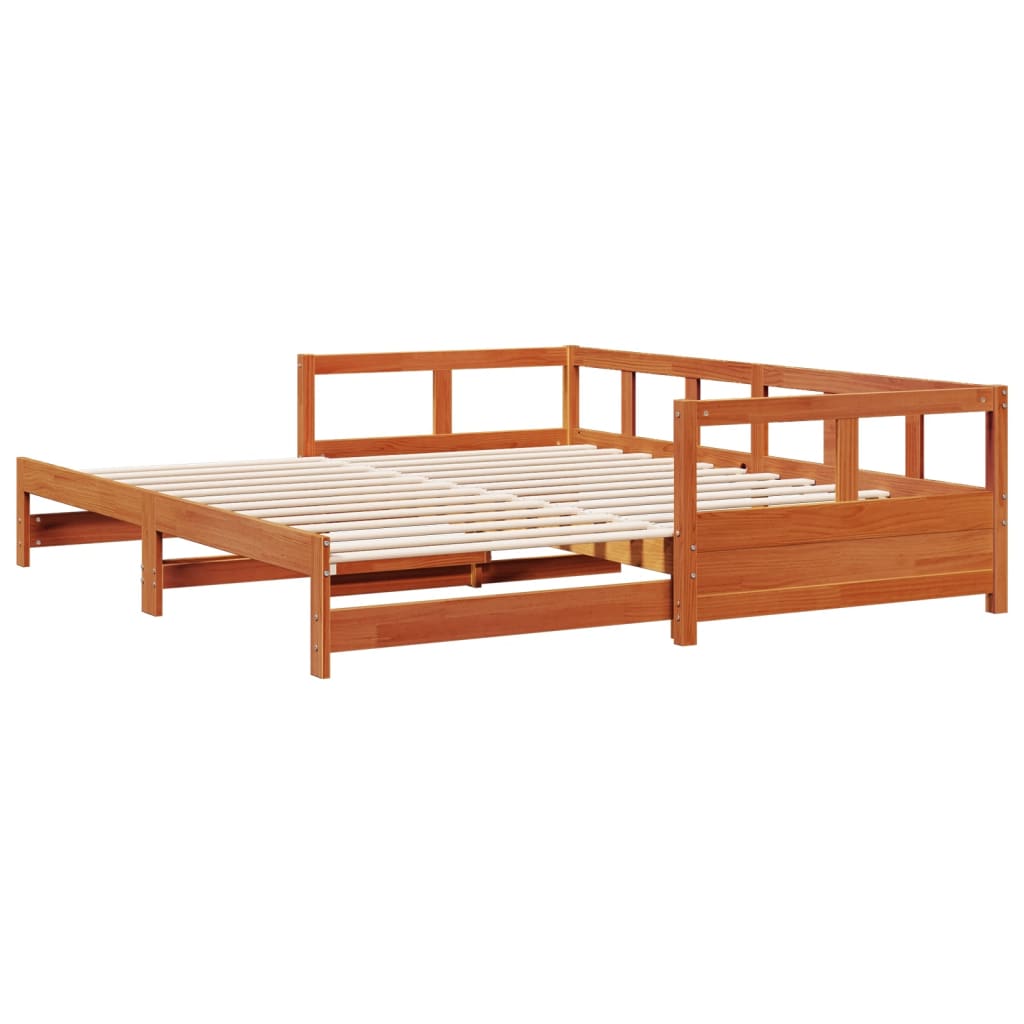 Lit de jour sans matelas cire marron 90x190 cm bois pin massif - XIOS