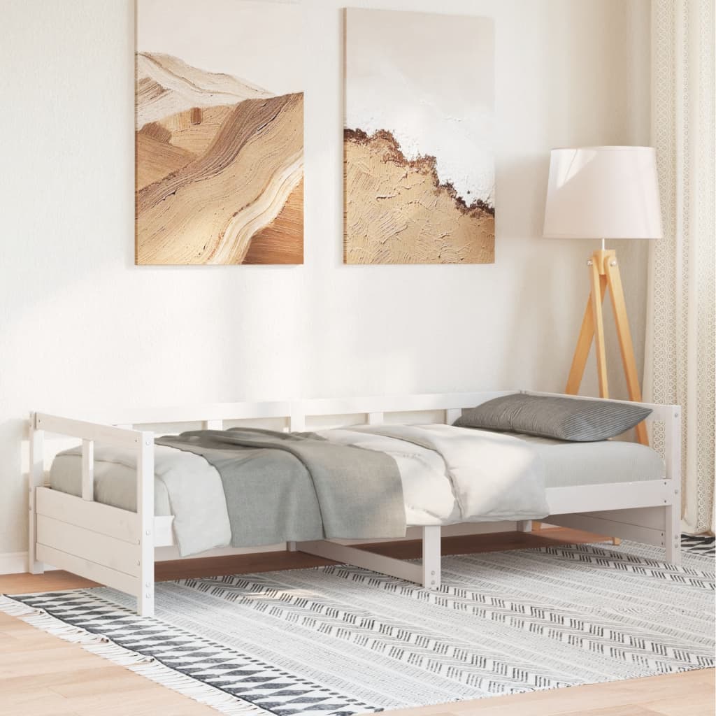 Lit de jour sans matelas blanc 80x200 cm bois de pin massif - XIOS