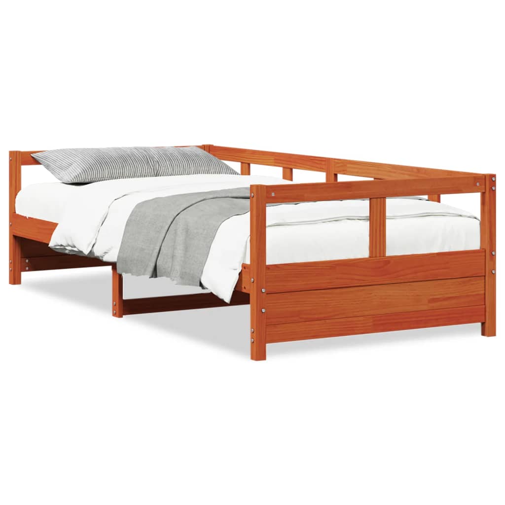 Lit de jour sans matelas cire marron 80x200 cm bois pin massif - XIOS