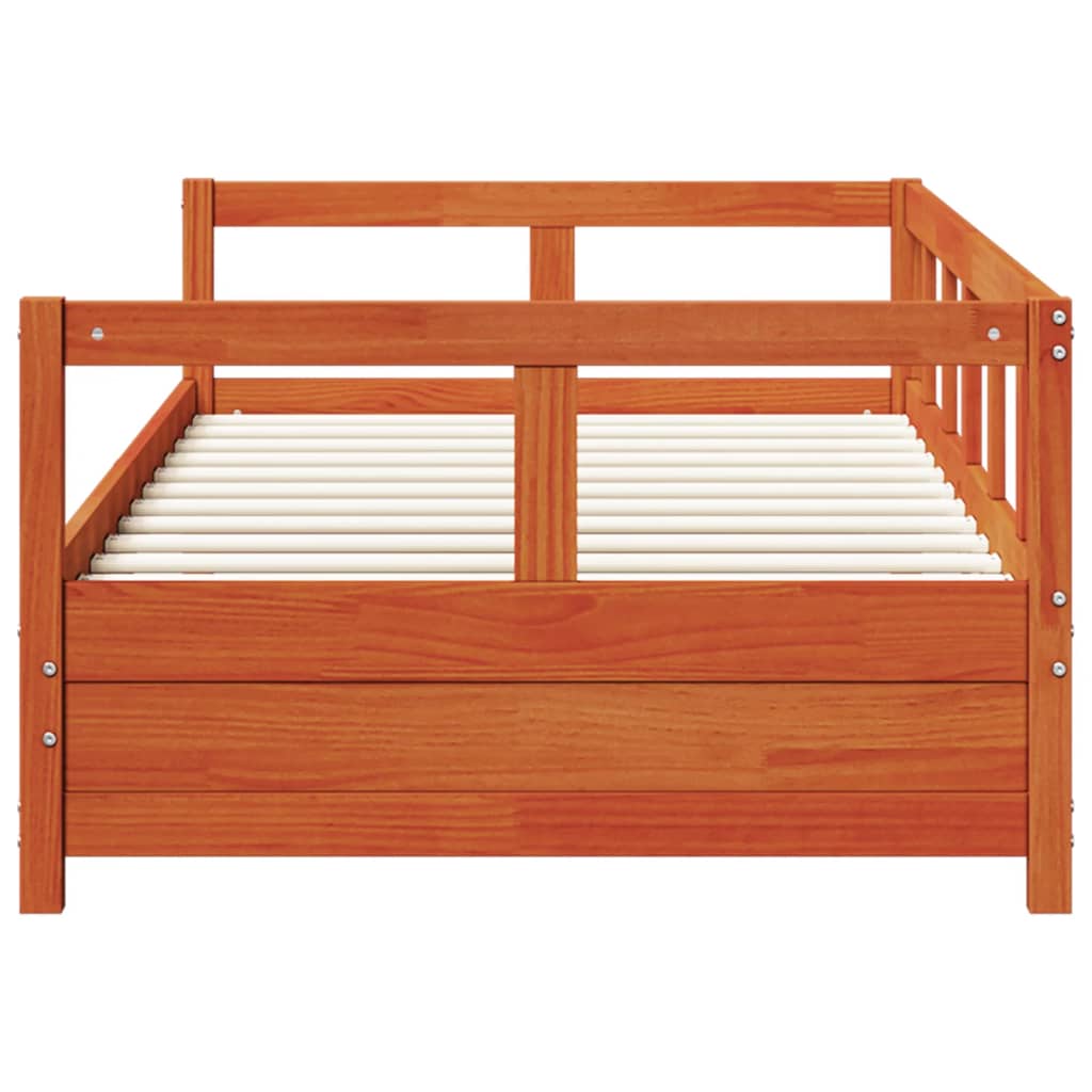Lit de jour sans matelas cire marron 80x200 cm bois pin massif - XIOS